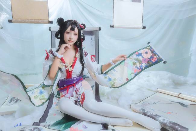 Cosplay福利/白丝绝对领域少女 阴阳师手游 花鸟卷COSPLAY美图欣赏 cn:浅夕