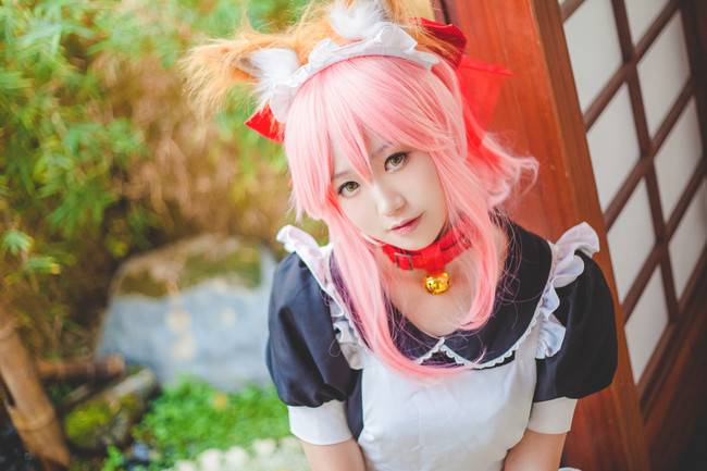 Cosplay福利/Fate/Grand Order 女仆装玉藻猫COSPLAY cn: catcat子 白丝绝对领域