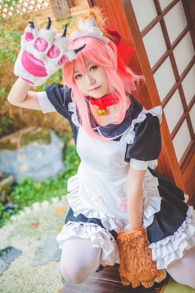 Cosplay福利/Fate/Grand Order 女仆装玉藻猫COSPLAY cn: catcat子 白丝绝对领域