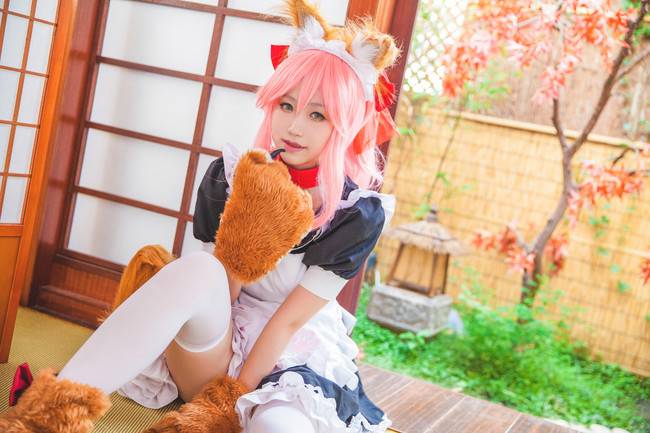 Cosplay福利/Fate/Grand Order 女仆装玉藻猫COSPLAY cn: catcat子 白丝绝对领域