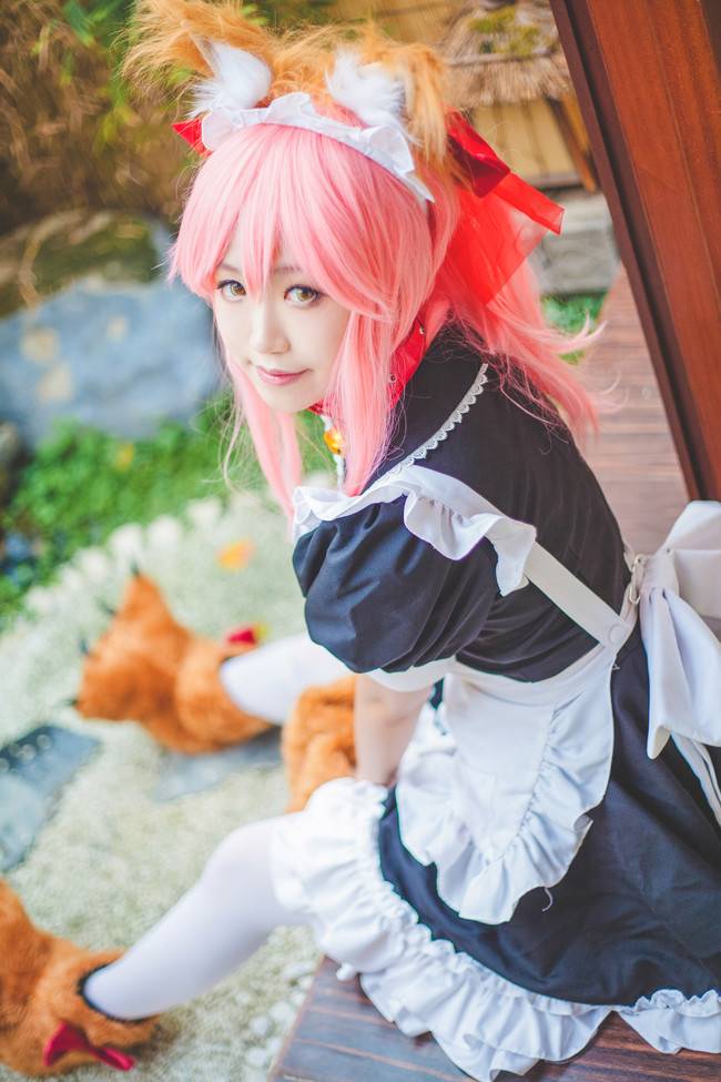 Cosplay福利/Fate/Grand Order 女仆装玉藻猫COSPLAY cn: catcat子 白丝绝对领域