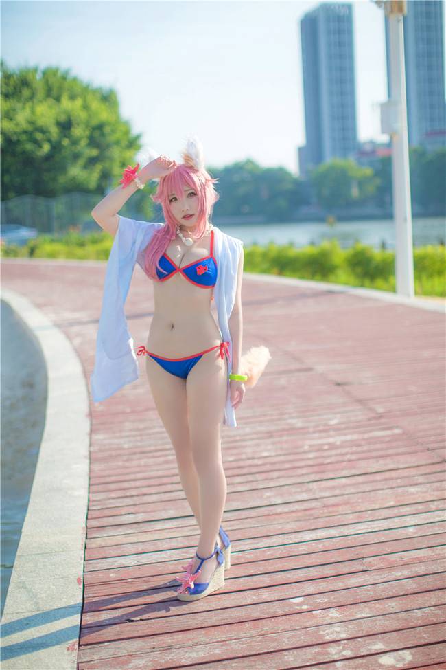 Cosplay福利/泳装少女 Fate/Grand Order玉藻前COSPLAY cn:吖静sizu222