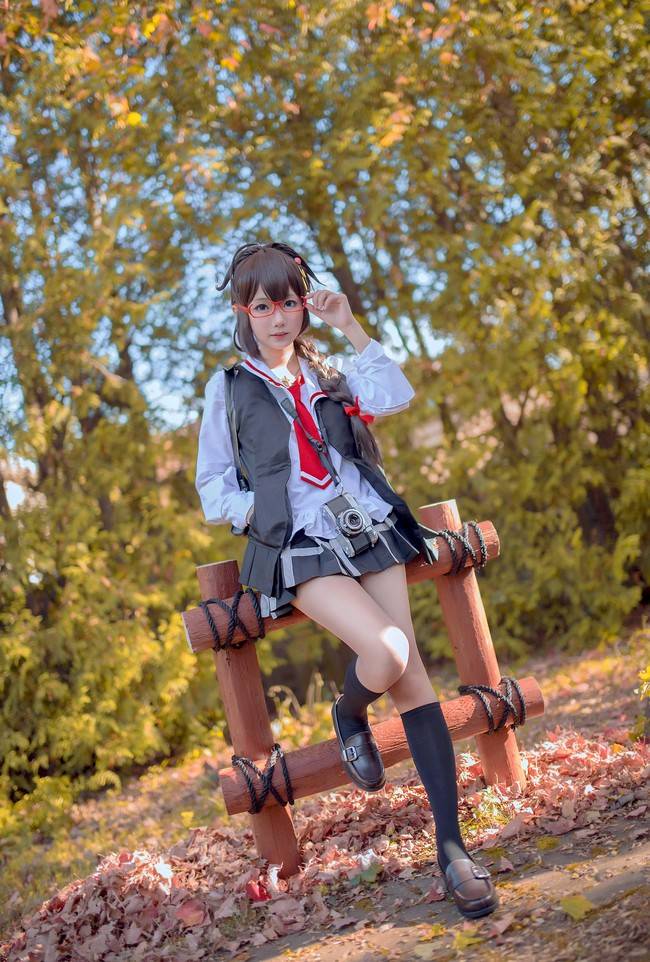 Cosplay福利/黑丝绝对领域少女 舰队Collection时雨 瘦瘦的大长腿 cn:何侠君