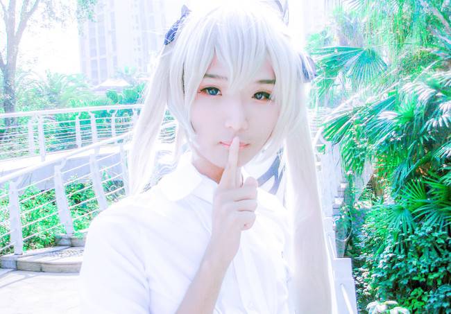 Cosplay福利/缘之空 春日野穹 萝莉白丝美腿 cos福利图片