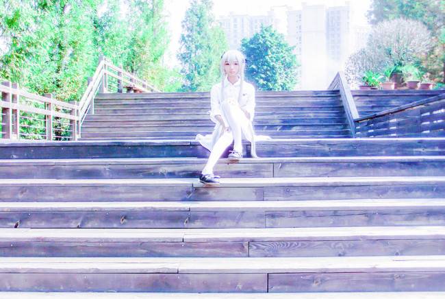 Cosplay福利/缘之空 春日野穹 萝莉白丝美腿 cos福利图片
