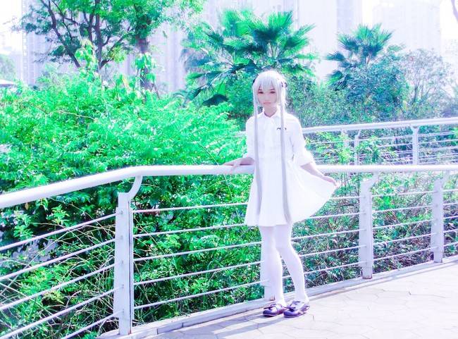 Cosplay福利/缘之空 春日野穹 萝莉白丝美腿 cos福利图片