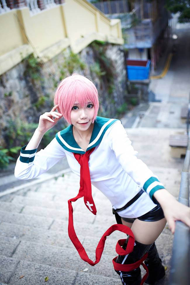 Cosplay福利/飞轮少年候鸟希姆 贫乳性感美腿cos福利图片