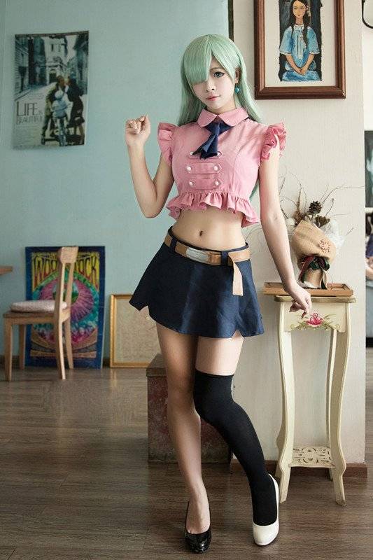 Cosplay福利/七原罪 伊丽莎白黑丝美腿 御姐性感无下限cos福利