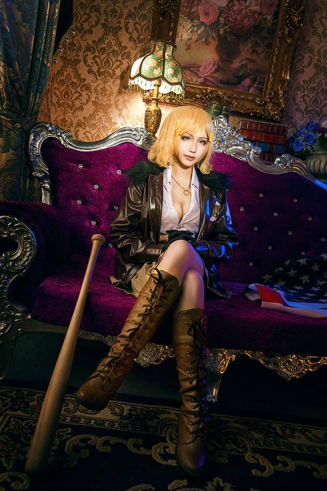 Cosplay福利/黑塔利亚 阿尔弗雷德·F·琼斯巨乳长腿cos福利