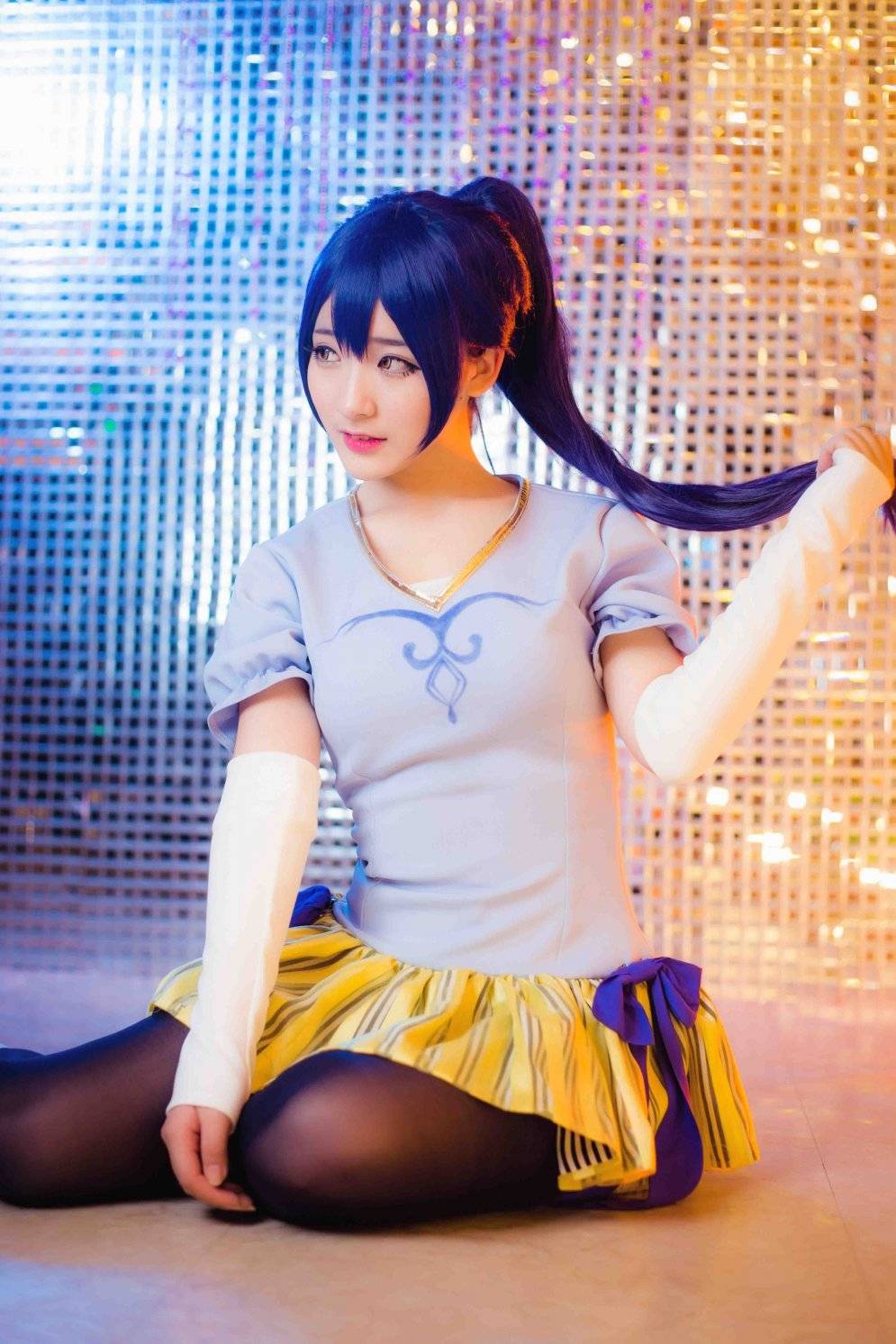 Cosplay福利/LoveLive园田海未 黑丝美腿御姐cos福利