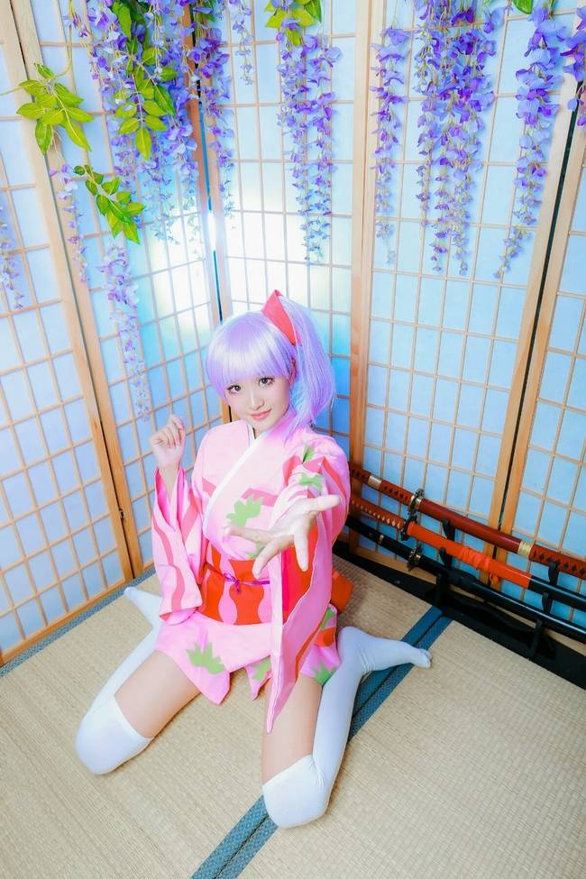 Cosplay福利/银魂猿飞菖蒲 白丝美腿cos福利图片 分趾丝袜