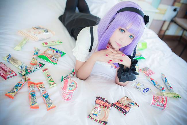 Cosplay福利/「粗点心战争」枝垂萤黑丝COS套图