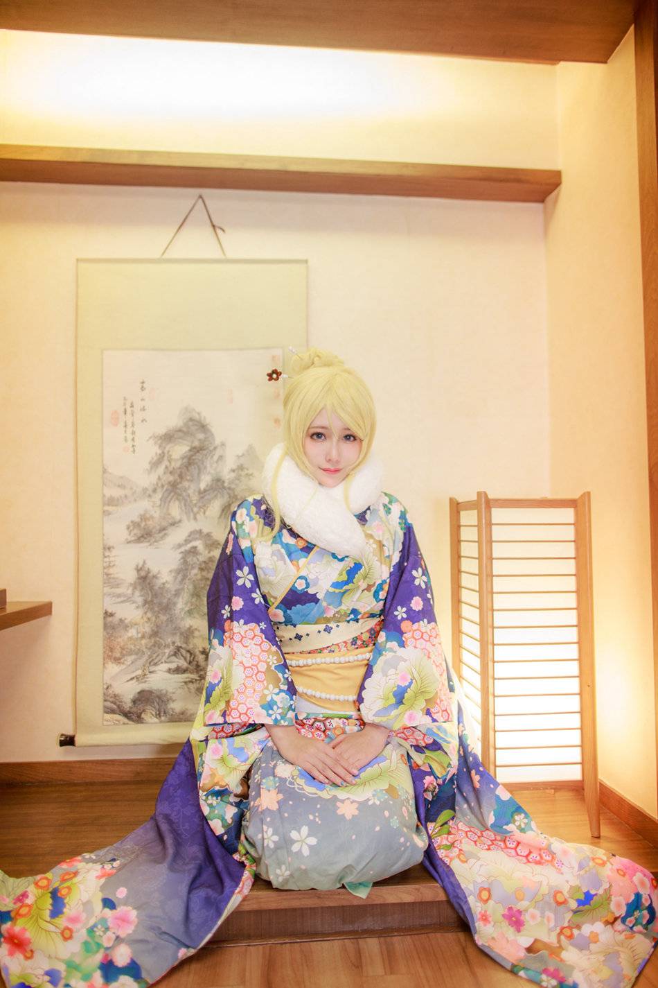 Cosplay福利/Love Live!绚濑绘里和服COS