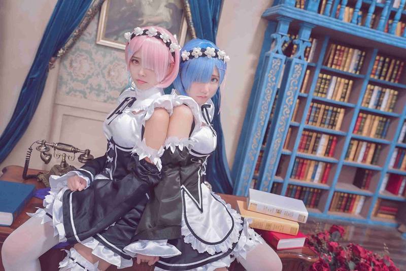 Cosplay福利/《Re：从零开始的异世界生活》雷姆COS，白丝女仆装