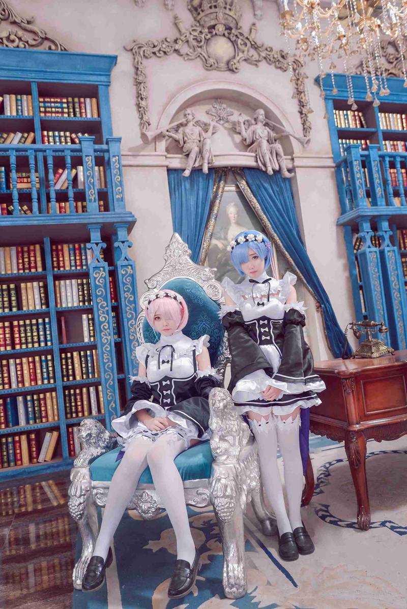 Cosplay福利/《Re：从零开始的异世界生活》雷姆COS，白丝女仆装