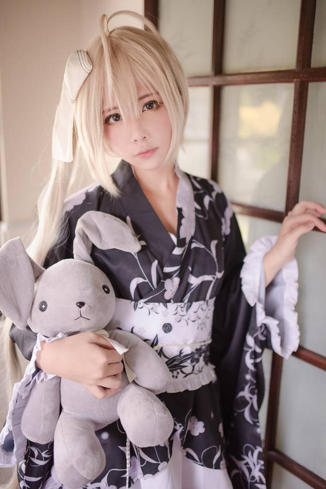Cosplay福利/缘之空春日野穹 萝莉白丝cos福利图片