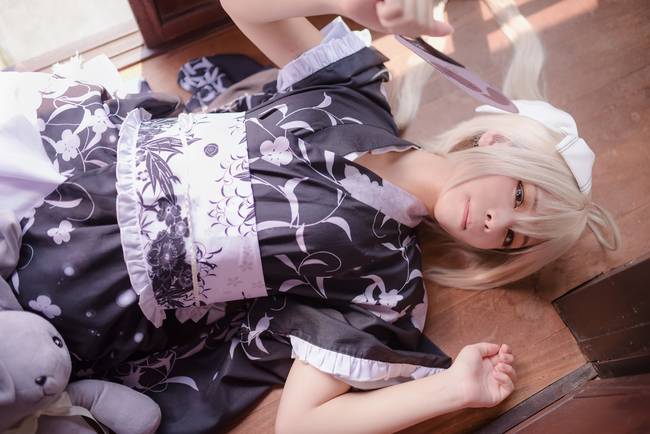 Cosplay福利/缘之空春日野穹 萝莉白丝cos福利图片