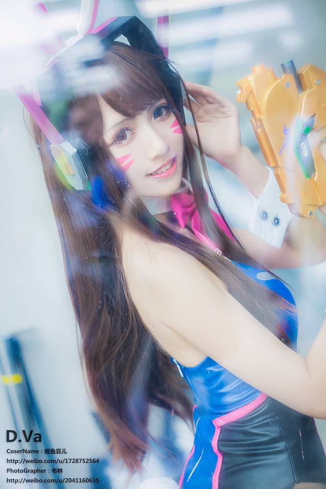 Cosplay福利/火辣美女守望先锋 D.Va 性感黑丝cos福利