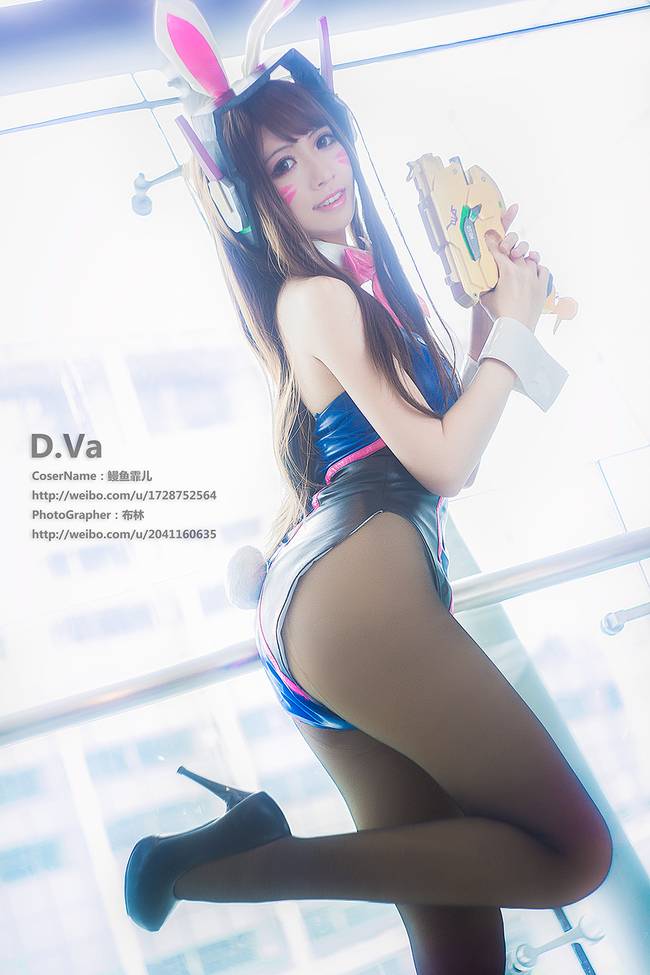 Cosplay福利/火辣美女守望先锋 D.Va 性感黑丝cos福利