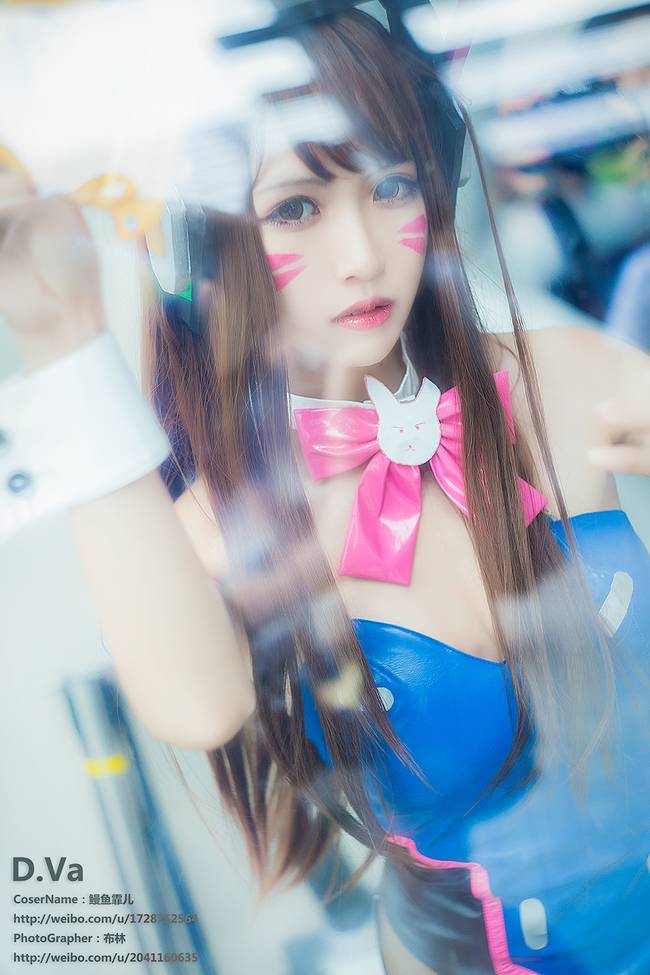 Cosplay福利/火辣美女守望先锋 D.Va 性感黑丝cos福利