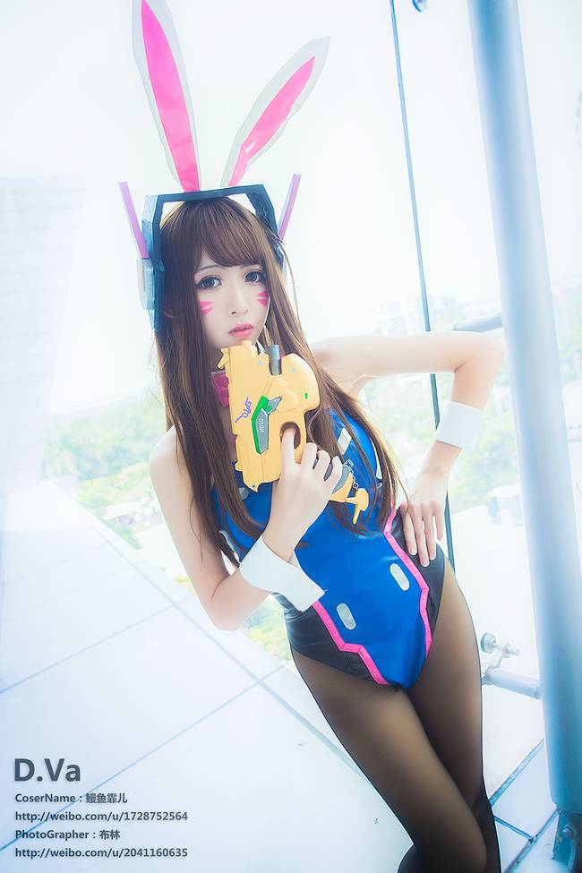 Cosplay福利/火辣美女守望先锋 D.Va 性感黑丝cos福利