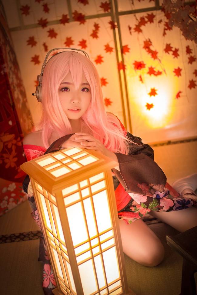 Cosplay福利/萌妹“超级索尼子”性感和服COS福利