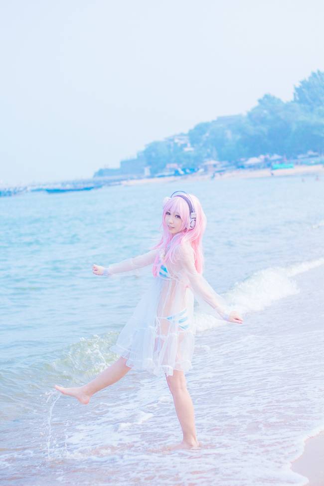 Cosplay福利/色气满满美女超级索尼子泳装性感cos福利