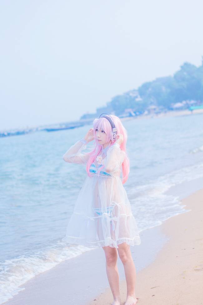 Cosplay福利/色气满满美女超级索尼子泳装性感cos福利