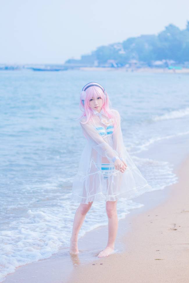 Cosplay福利/色气满满美女超级索尼子泳装性感cos福利