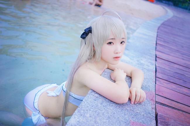 Cosplay福利/二次元妹子缘之空春日野穹泳装性感cos福利