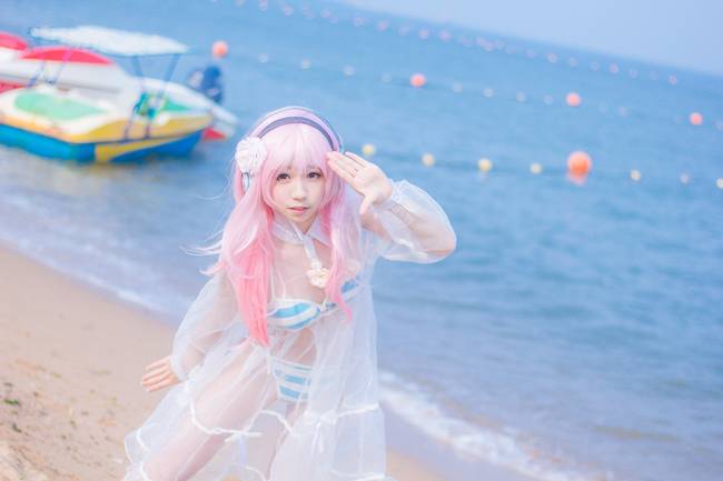 Cosplay福利/色气满满美女超级索尼子泳装性感cos福利