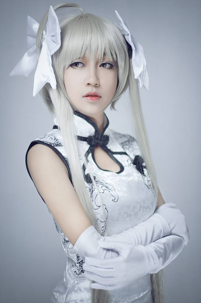 Cosplay福利/缘之空春日野穹cosplay正片,白旗袍cos福利