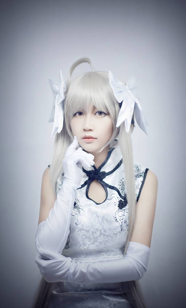 Cosplay福利/缘之空春日野穹cosplay正片,白旗袍cos福利