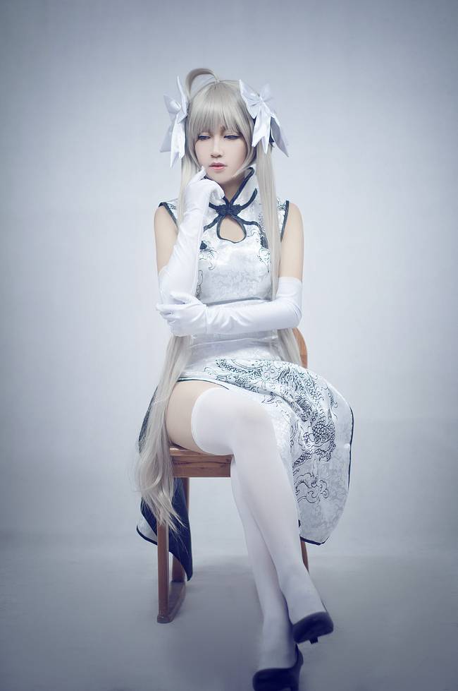 Cosplay福利/缘之空春日野穹cosplay正片,白旗袍cos福利