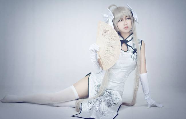 Cosplay福利/缘之空春日野穹cosplay正片,白旗袍cos福利