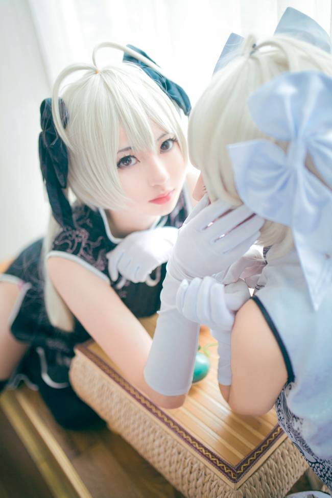 Cosplay福利/缘之空春日野穹白旗袍黑丝无下限cos福利