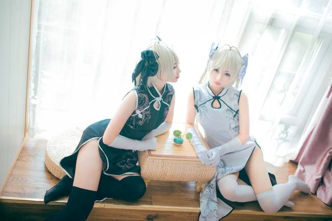 Cosplay福利/缘之空春日野穹白旗袍黑丝无下限cos福利