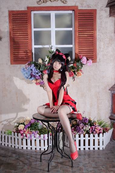 Cosplay福利/狂三同人猫咪性感网袜诱惑COS