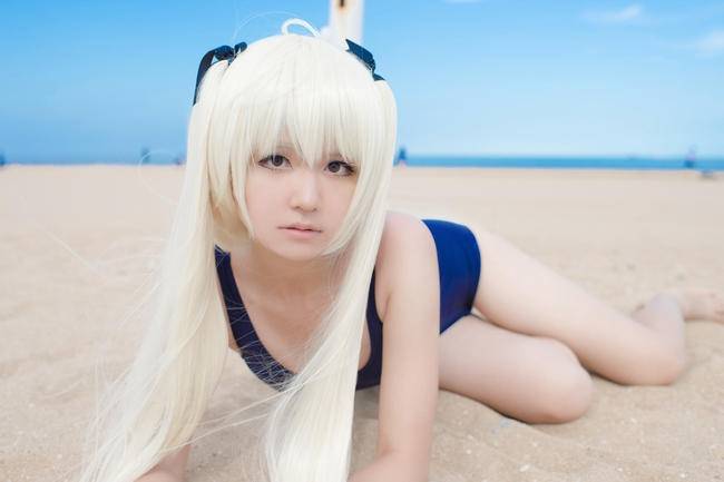 Cosplay福利/缘之空 萌妹死库水泳装 COS福利