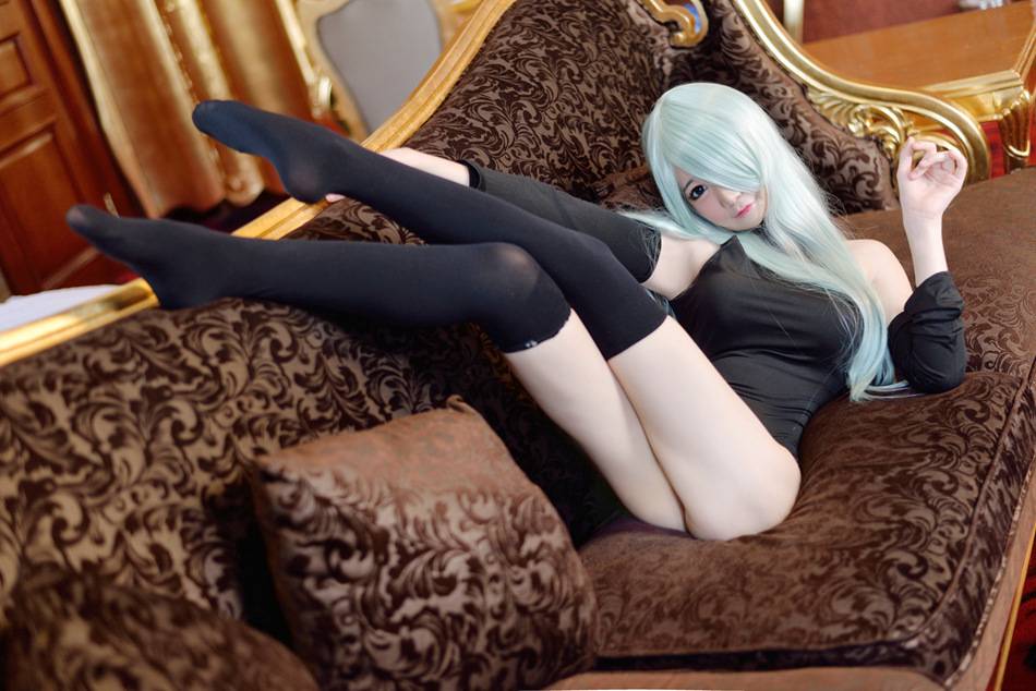 Cosplay福利/七原罪-伊丽莎白黑丝COS福利