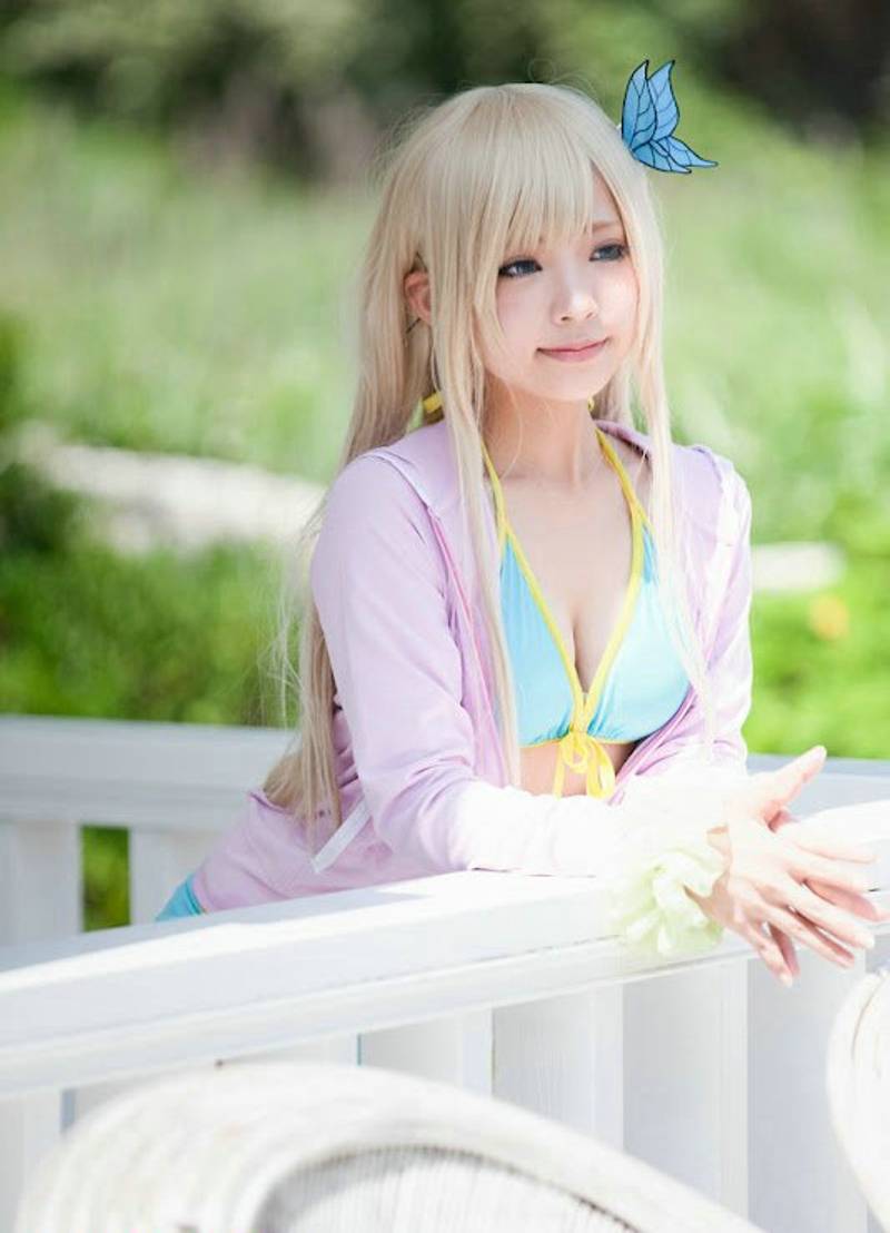 Cosplay福利/呆萌巨乳萝莉白丝袜蕾姆cosplay福利诱惑写真图片