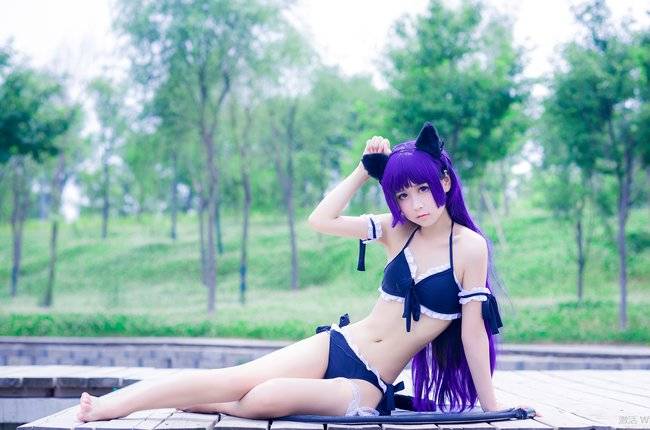 Cosplay福利/我的妹妹哪有这么可爱 黑猫萝莉 死库水泳装cosplay福利