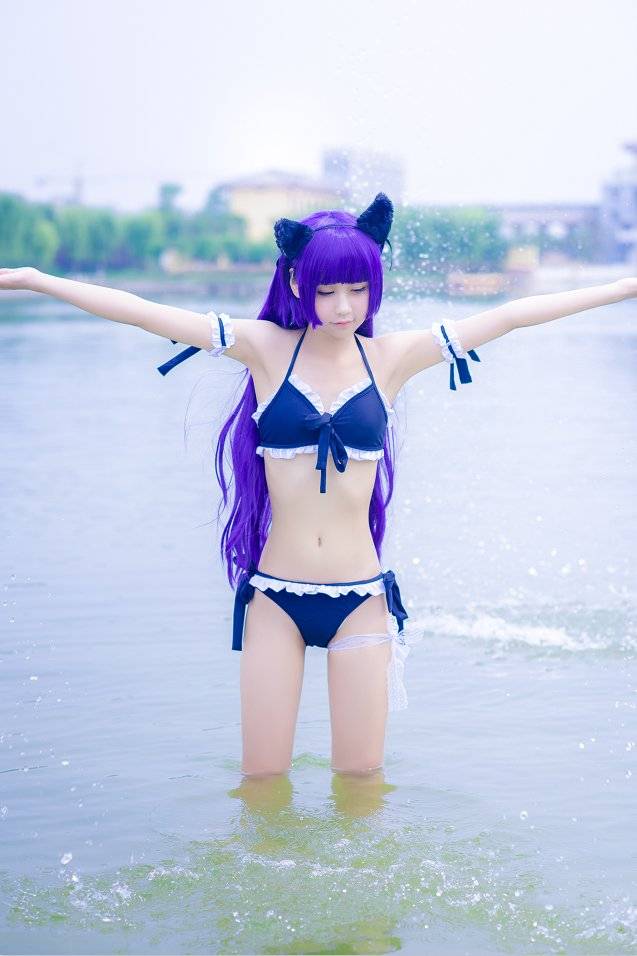 Cosplay福利/我的妹妹哪有这么可爱 黑猫萝莉 死库水泳装cosplay福利