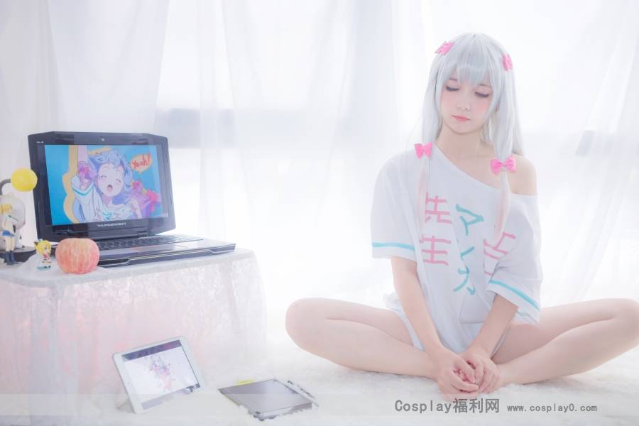 Cosplay福利/二次元萝莉 埃罗芒阿老师和泉纱雾裸足cosplay，这腿白的可怕