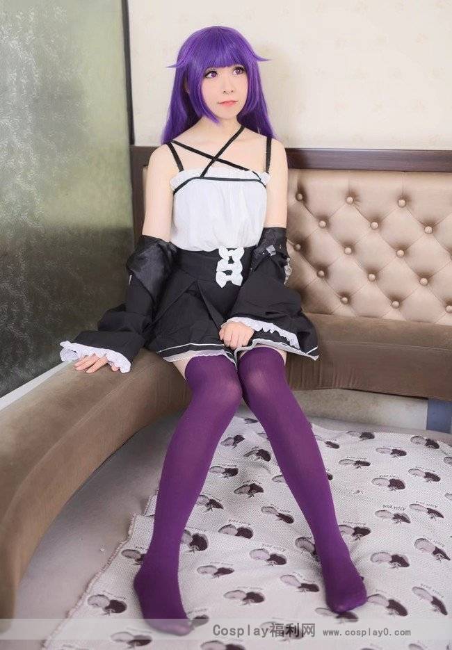 Cosplay福利/双马尾萝莉制服奇怪少女宁零初cosplay 紫色丝袜腿控福利
