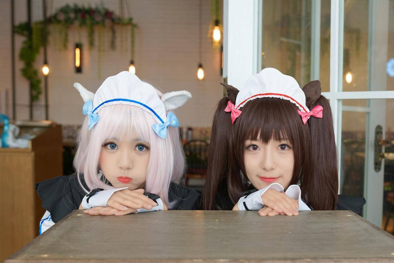 Cosplay福利/巧克力与香子兰 黑白丝绝对领域女仆装