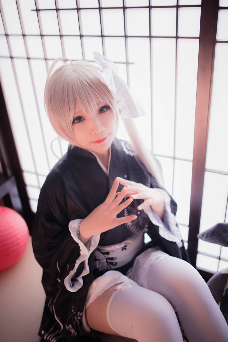 Cosplay福利/缘之空春日野穹浴衣少女裸足控cosplay福利图片