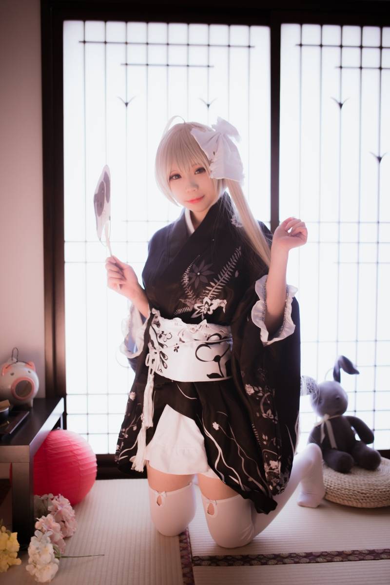 Cosplay福利/缘之空春日野穹浴衣少女裸足控cosplay福利图片