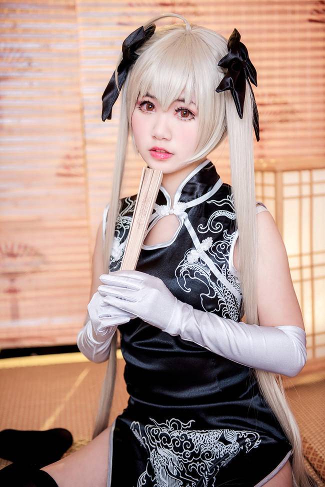 Cosplay福利/黑丝绝对领域旗袍少女 缘之空春日野穹COSPLAY美图欣赏 cn:宣落QAQ_