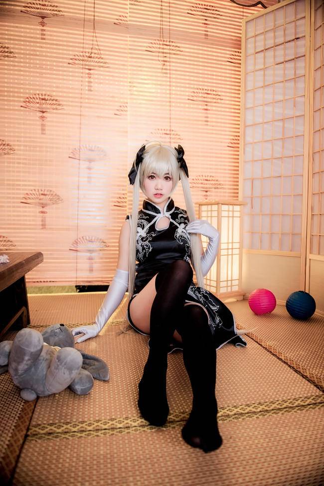 Cosplay福利/黑丝绝对领域旗袍少女 缘之空春日野穹COSPLAY美图欣赏 cn:宣落QAQ_